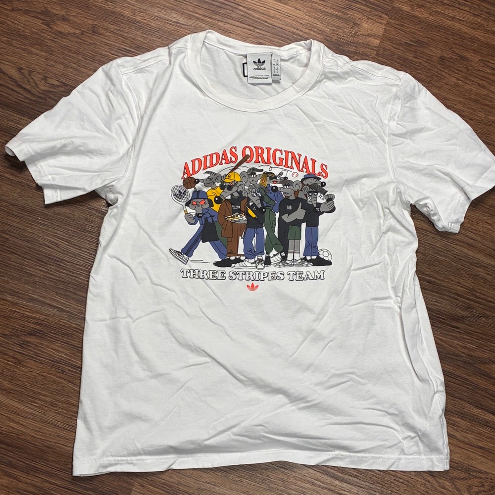 Adidas Originals R.Y.V. Rateunion Tee Men L White Excellent Rat Graphic T-Shirt